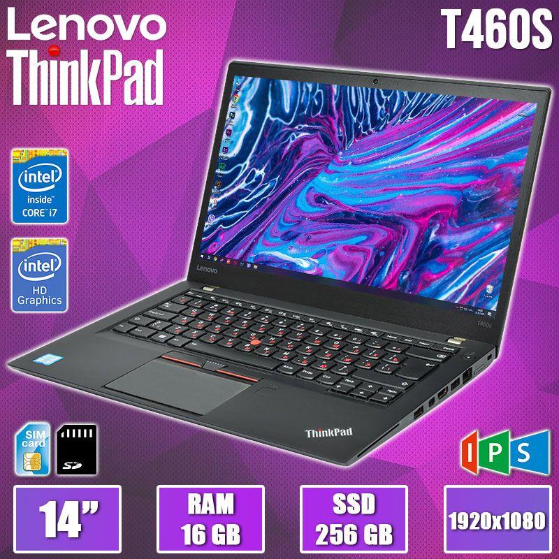 Сучасний Потужний Міцний ультрабук Lenovo ThinkPad T460S 14" IPS i7 6600U 16GB 256GB SSD