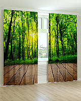 Фото шторы зеленый лес