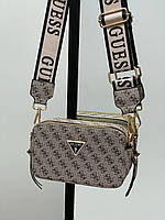 Женская сумка клатч Guess Zippy Snapshot Grey (серая) KIS17033 стильная модная вместительная для девушки mood