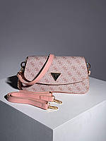 Женская подарочная сумка клатч Guess Cordelia Flap Shoulder Bag Pink (розовая) KIS17092 стильная красивая Гусс