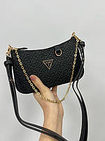 Женская подарочная сумка клатч Guess Mini Bag Total Black (черная) KIS17062 стильная изящная сумочка Гусс mood