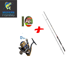 Набір на хижака.Спінінг TRIGGER L SPIN 2.50M.Катка FAVORITE SAPPHIRE 2500S.ШНУР SELECT MASTER PE 100M 0.18