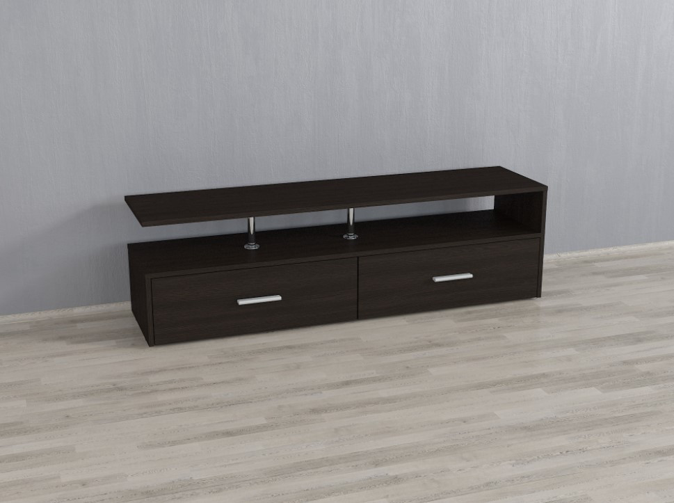 Тумбочка під ТВ комод під телевізор з ящиками і полицями з ДСП II F-88 Венге темний, фото 1