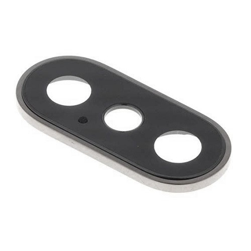 Скло камери iPhone XS/ iPhone XS Max з рамкою silver, фото 1