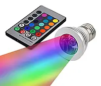 Rgb светодиодная лампочка 16 цветов пульт дистанционного управления e27 ZD7