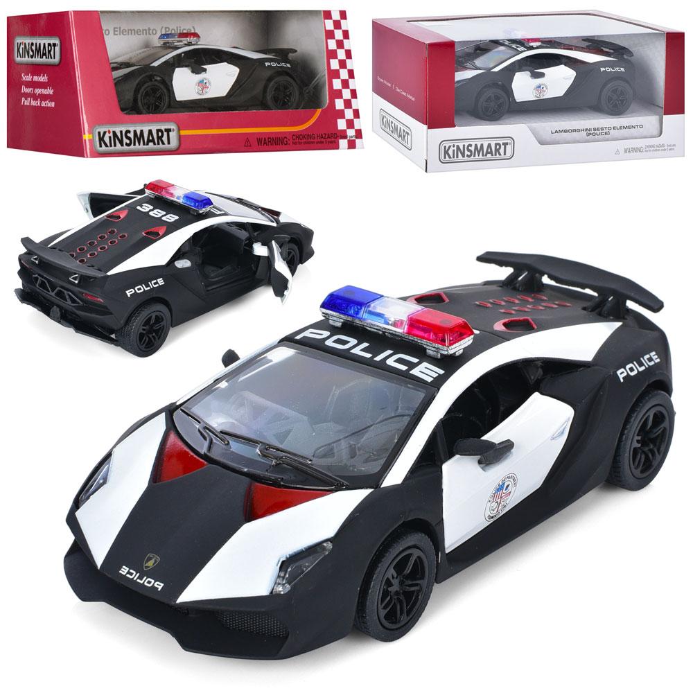 Машина метал. "Kinsmart" "Lamborghini Sesto Elemento", інерц., відкр.двері, 1:38, в кор. 16*8,5*7,5см (96шт/4), фото 1