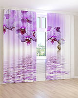 Фото шторы фиолетовая вода и орхидея
