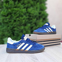 Чоловічі кросівки Adidas Spezial (сині з білим) низькі демісезонні стильні кеди О11060 mood
