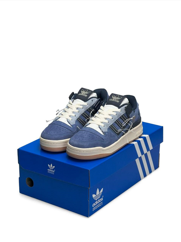 Кросівки жіночі Adidas Forum 84 Low Navy Off white Взуття Адидас Форум сині замшеві