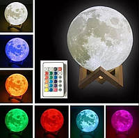 Ночник настольный светильник 3D Луна с пультом