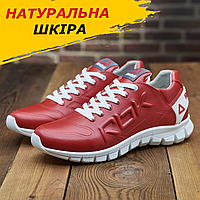 Кожаные мужские кроссовки Reebok весна осень красные Спортивные, Кроссовки натуральная кожа *12.16 червоні*