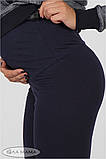 Лосини для вагітних Hilla new 12.36.022, з бавовняного трикотажу з високим поясом, сині, фото 3