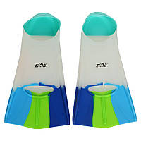 Ласты тренировочные с закрытой пяткой короткие для бассейна бело-синие F001 XS (30-32): Gsport