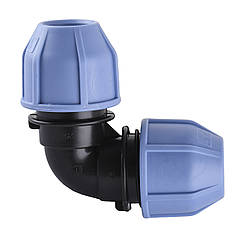 Кутник 90° VSPLAST ПЕ обжим 25 мм 000005437