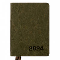 Ежедневник датированный 2024 (352 стр, А6, линия, хаки) Leo Planner Corsa 252461