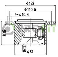 ШРКШ зі змазкою в комплекті ШАРНИРНЫЙ КОМПЛЕКТ AUDI/VW/SKODA 95-08 ВНУТР. 2810-3049