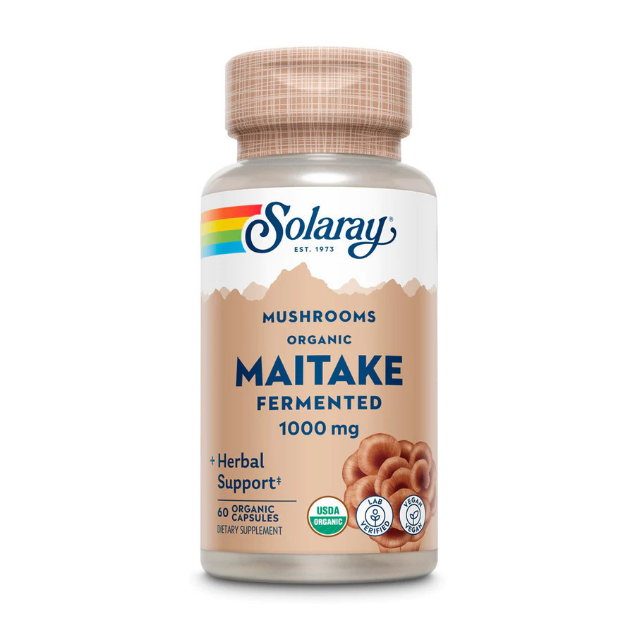 Натуральна добавка Solaray Fermented Maitake 500 mg, 60 вегакапсул EXP
