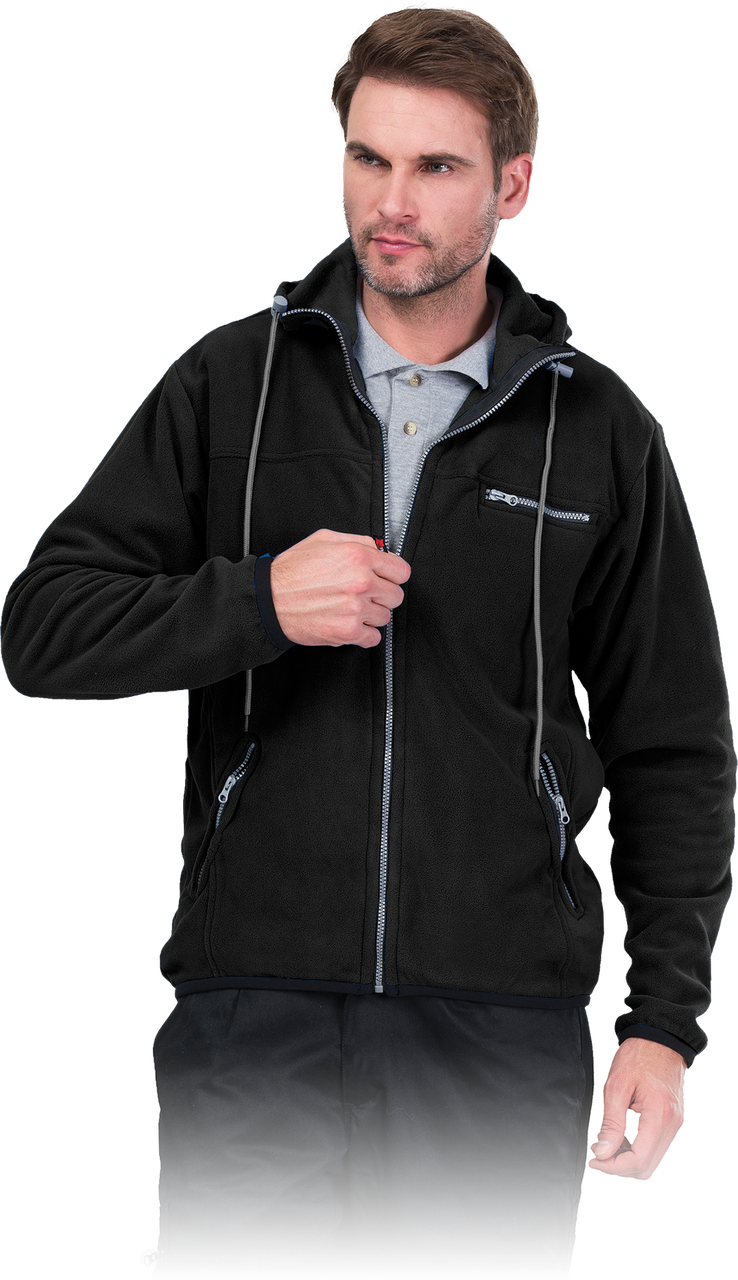 Толстовка флісова з капюшоном REIS POLAR-HOOD B чорна, фото 1