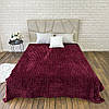 Плед покривало Королівська мікрофібра "Квадрати" , бордо, фото 2