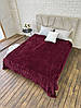 Плед покривало Королівська мікрофібра "Квадрати" , бордо, фото 3