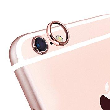 Скло камери iPhone 6/ iPhone 6 Plus/ iPhone 6S/ iPhone 6S Plus з рамкою rose gold, фото 1