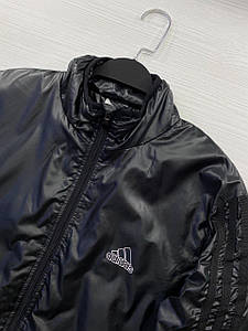 Чоловіча куртка вітровка Adidas без капюшона демісезон осінь/весна чорна XL-XXL-3XL (Адідас)