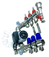Коллектор для теплої підлоги GROSS Польща в сборі з НАСОСОМ на 3 контури
