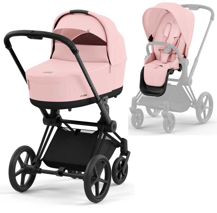 Cybex Priam 4.0 коляска 2 в 1 Peach Pink y шасі Matt Black