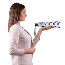 Парасолька складана de esse 3223 напівавтомат Чорно-біла, фото 3