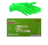 Перчатки нитриловые текстурированные Emerald MediOk 100шт\уп р.XS