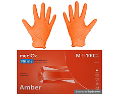 Рукавички нітрилові текстуровані Amber  MediOk 100шт\уп р.XS