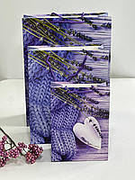 Пакет паперовий подарунковий "Прованс 2" 31*40*12 см великий фіолетовий
