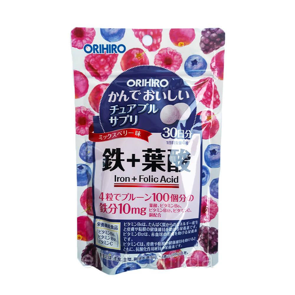 Orihiro Iron Folic Acid залізо і фолієва кислота Japan 30 днів