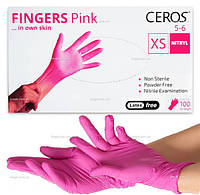 Перчатки нитрилові розовие Ceros XS pink