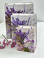 Пакет бумажный подарочный "Прованс 3" 18*24*8.5 см маленький фиолетовый