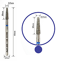 Фреза алмазная RcR - конус закругленный 856 198 025B диаметр 2,5 мм, синяя
