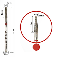 Фреза алмазная RcR - конус закругленный 856 198 025R диаметр 2,5 мм, красная