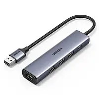 USB-хаб Ugreen CM473 USB 3.0 to 4-Port USB 3.0 Hub Space Gray (20805)