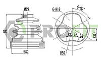 Пильник ШРКШ гумовий + змазка ПЫЛЬНИК К-Т MAZDA 3 03-08 ВНУТР. 2710-0006 XLB