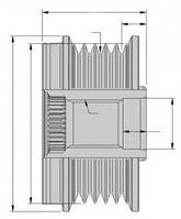 Шкив генератора Audi:A1 ,A2 ,A3 ,A4B6 ,A4B7 ,A6C6 ,Q3 ,TT /Ford:Galaxy /Jeep:Compass (9xu358038041 HELLA)