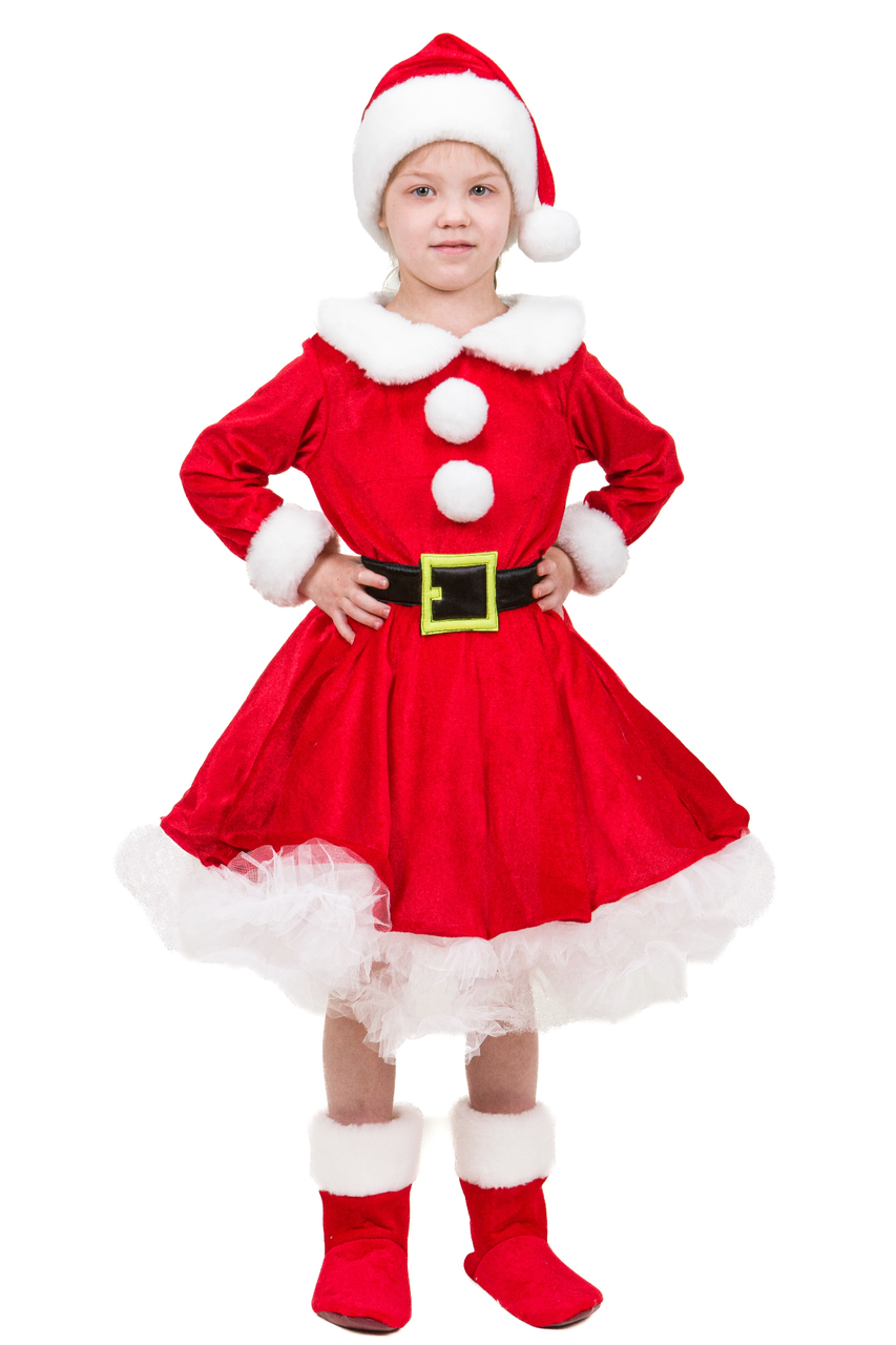 Карнавальний дитячий костюм міс Санта Клаус