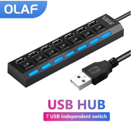 Хаб USB Концентратор 7 портів USB 2.0 кабель 30 см