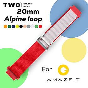 Ремінець Alpine loop для Xiaomi Amazfit 20 мм Червоний з білим