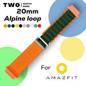 Ремінець Alpine loop для Xiaomi Amazfit 20 мм Помаранчевий з зеленим