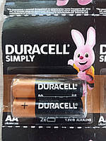 2шт Батарейки AA Duracell Simply щелочные 1.5V (LR6) MN1500