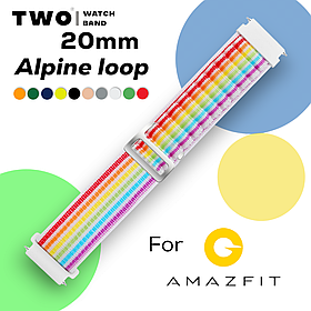 Ремінець Alpine loop для Xiaomi Amazfit 20 мм Веселка білий