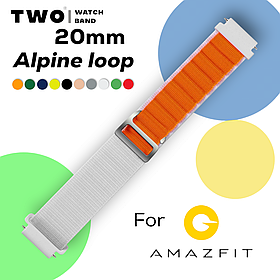 Ремінець Alpine loop для Xiaomi Amazfit 20 мм Білий з помаранчевим