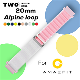 Ремінець Alpine loop для Xiaomi Amazfit 20 мм Білий з рожевим