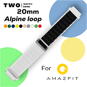 Ремінець Alpine loop для Xiaomi Amazfit 20 мм Білий з чорним