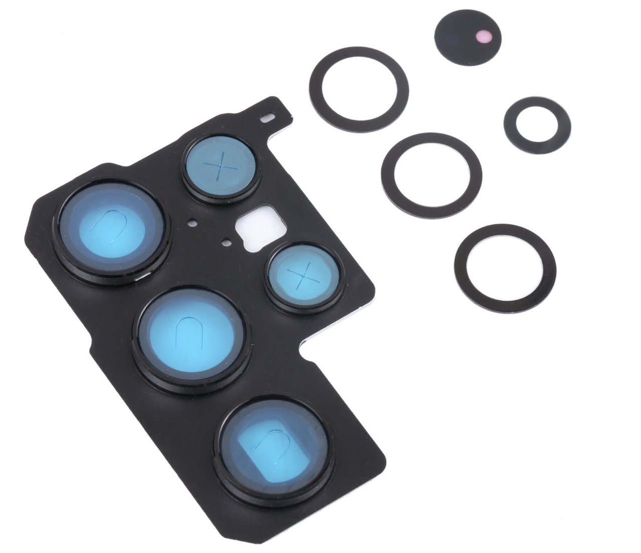 Скло камери для Samsung S908B Galaxy S22 Ultra 5G, з рамкою чорного кольору, Phantom Black, фото 1